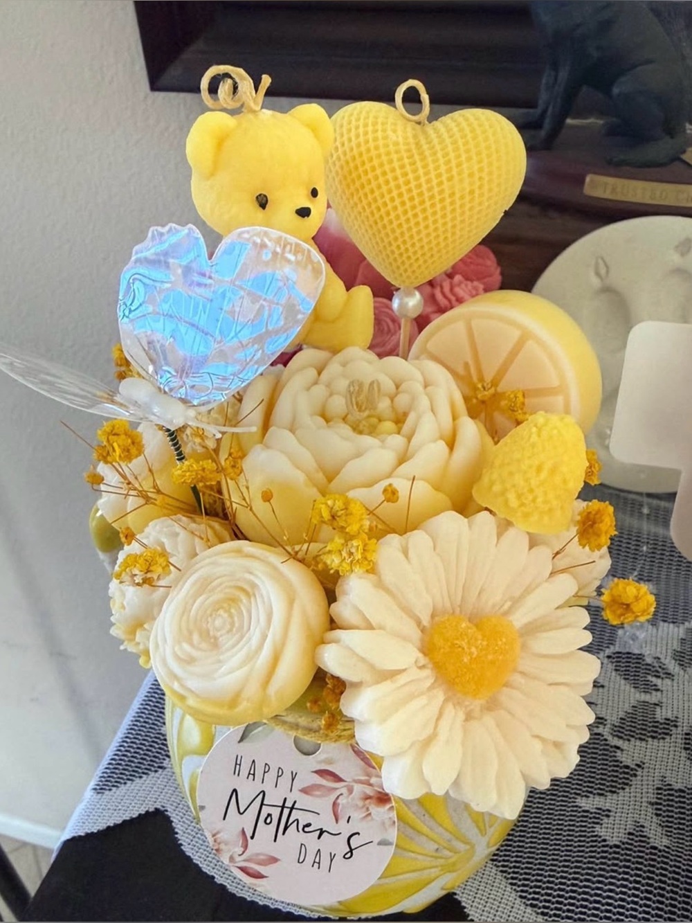 Mother's or any special occasion Day Pink Floral Arrangement with Teddy Accents
